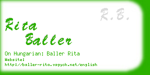 rita baller business card